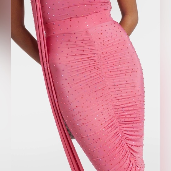 Alex Perry-rose, rauched, crystal jeweled jersey maxi skirt (only) -Size 8 USA - Picture 6 of 13